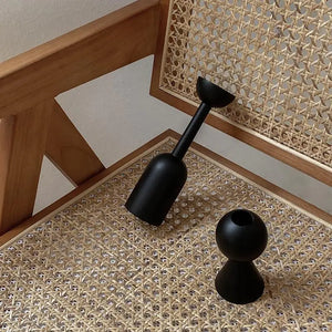 Geometric Black Wooden Candle Holder – Stylish & Highly Popular Room Accent