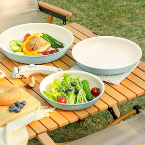 Elegant 3-Piece Non-Stick Cookware Set – Baby Blue & Sage Green
