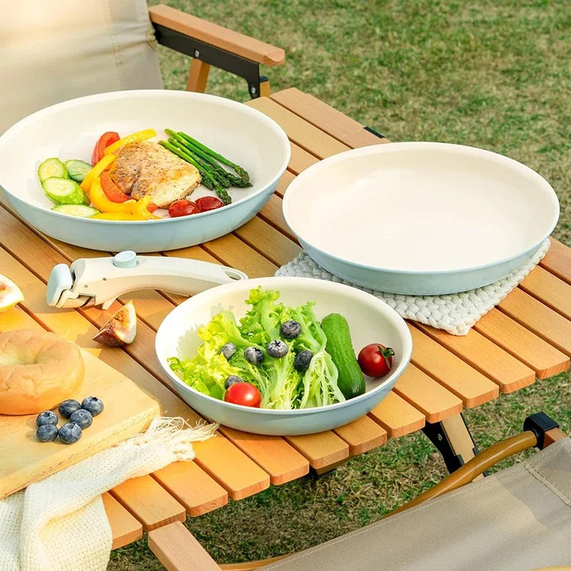 Elegant 3-Piece Non-Stick Cookware Set – Baby Blue & Sage Green