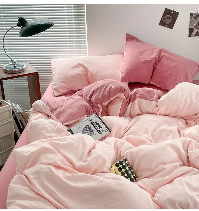 Luxury 100% Pure Linen-Cotton Twill Bed Sheet Set with Duvet Cover & Pillowcases – Soft, Durable, Breathable WHIMSICAL HOME OF CREATIONS