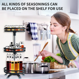 360° Rotating Carbon Steel Spice Rack Organizer – Adjustable Multi-Layer with Suction Cups