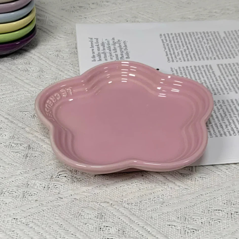 High-Gloss, high-quality Ceramic Blossom Dish – 14 cm in assorted vibrant colours WHIMSICAL HOME OF CREATIONS