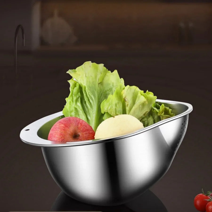 304 Stainless Steel Rice Strainer Bowl for every kitchen task– Practical & Premium Quality