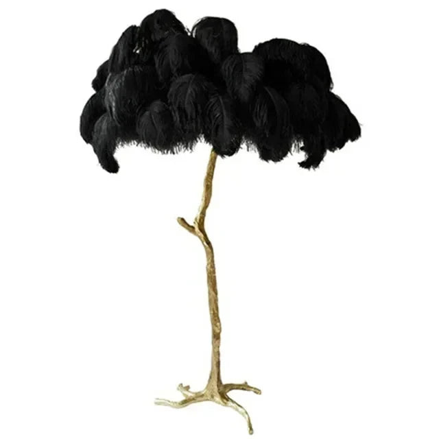 Modern Luxury Ostrich Feather Floor Lamp – Elegant Statement Piece