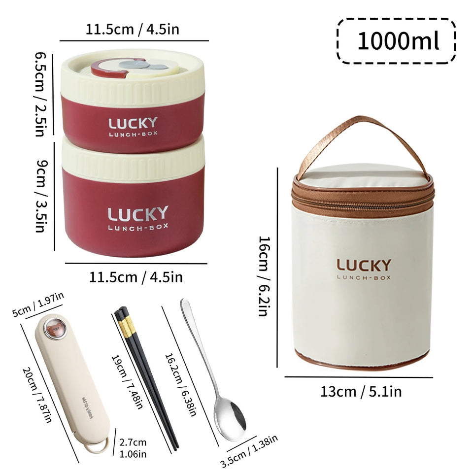 Portable Thermal 304 Stainless Steel Food Containers – Stackable & long term Insulated Microwave Safe