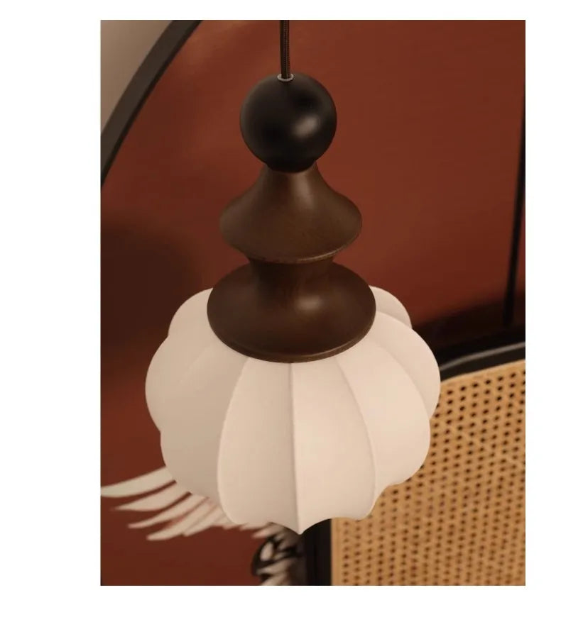 Retro Vintage Wooden Pendant Light with LED Bulbs