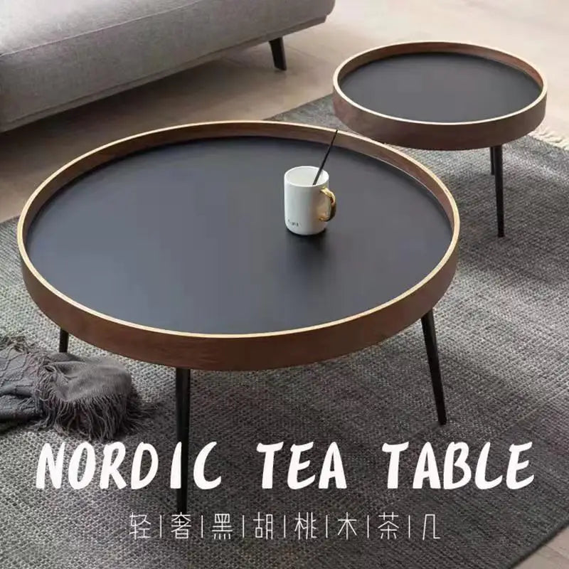 Wooden Modern Round Luxury Center Table Furniture with Mini End Table