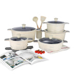 15-Piece Granite-Coated Ceramic Cookware Set – White, Purple, or Dark Grey PFAS, PFOA, and PTFE Free WHIMSICAL HOME OF CREATIONS