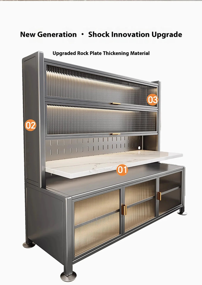 Luxury Rock Slab Kitchen Buffet & Sideboard Display