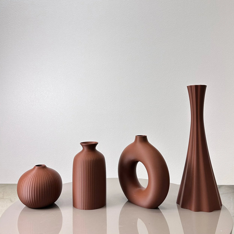 Bohemian Arts 4-Piece Vase Set – Colorful & Creative Home Accent