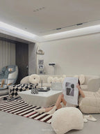 French Retro Art Deco Minimalist Plush Area Rug – Soft, Timeless & Machine-Washable WHIMSICAL HOME OF CREATIONS