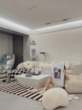 French Retro Art Deco Minimalist Plush Area Rug