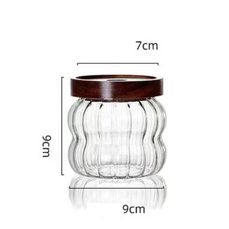 3-Piece high-quality Borosilicate Glass Kitchen Canister Set – With Wooden Lids