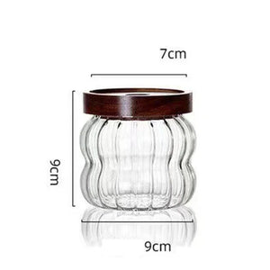 3-Piece high-quality Borosilicate Glass Kitchen Canister Set – With Wooden Lids
