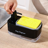Press Type Kitchen Manual Soap Dispenser Hand Hand Pump Leak-Proof Detergent Dispenser with Sponge Holder Cleaning Tool
