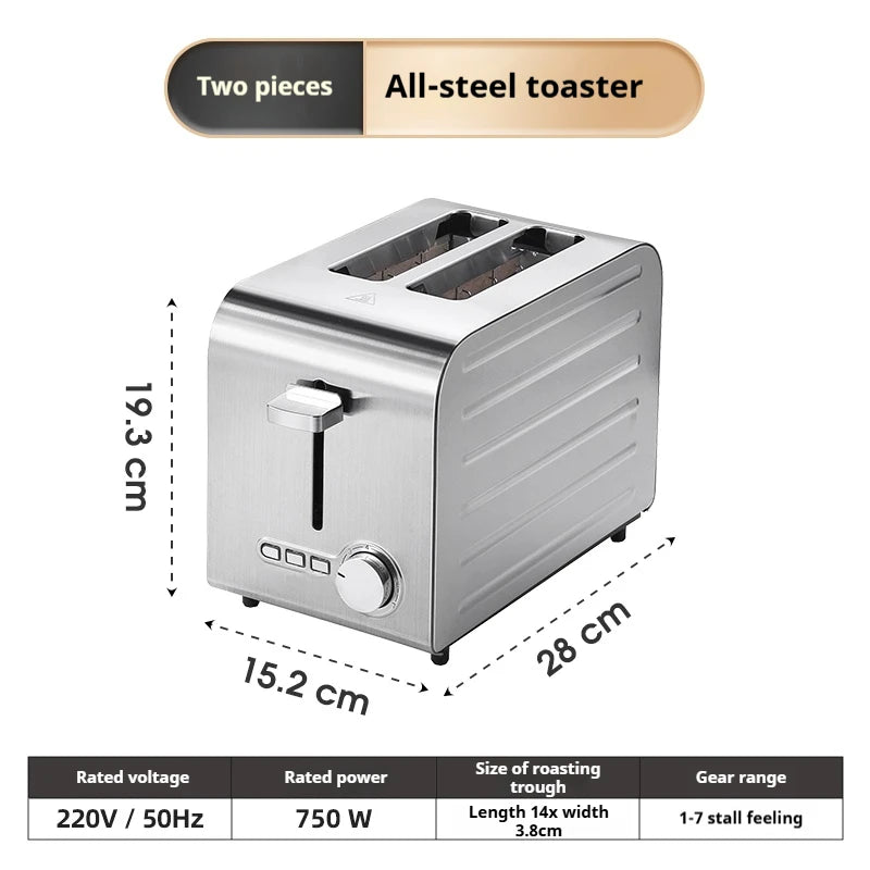 2250W High-Power 6-Slot Commercial Toaster – Quick 60-Second Toast, Stainless Steel