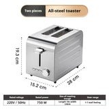 2250W High-Power 6-Slot Commercial Toaster – Quick 60-Second Toast, Stainless Steel