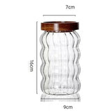 3-Piece high-quality Borosilicate Glass Kitchen Canister Set – With Wooden Lids