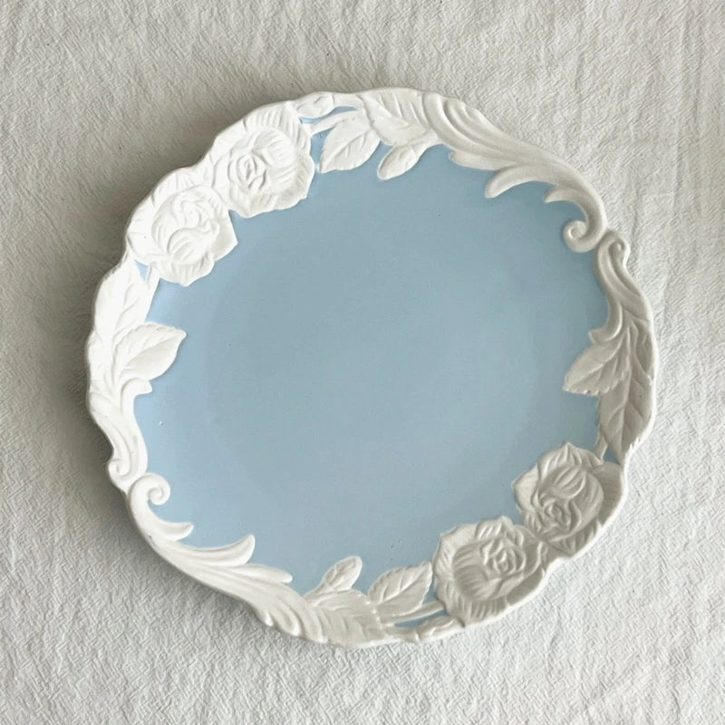 Vintage-Inspired Rose Tea & Coffee Cup Set with Saucer and Cake plate