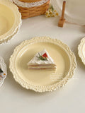 French Style Gentle Cream Ceramic Dessert Dishes