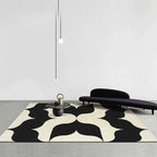French Retro Art Deco Minimalist Plush Area Rug – Soft, Timeless & Machine-Washable WHIMSICAL HOME OF CREATIONS