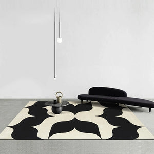 French Retro Art Deco Minimalist Plush Area Rug