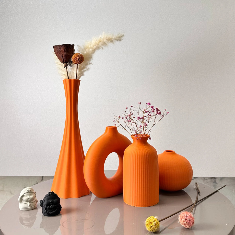 Bohemian Arts 4-Piece Vase Set – Colorful & Creative Home Accent