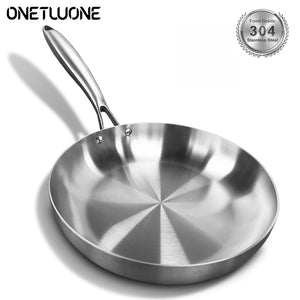 5-Ply 304 Stainless Steel Frying Pan – Ultimate Versatility Gas Stove and Induction Cooker