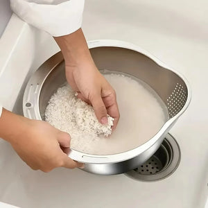 304 Stainless Steel Rice Strainer Bowl for every kitchen task– Practical & Premium Quality