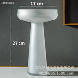 Luxury Frosted Glass Hydroponic Vase – Coffee & Frosted Elegance