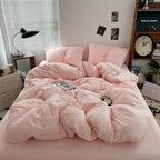 Luxury 100% Pure Linen-Cotton Twill Bed Sheet Set with Duvet Cover & Pillowcases – Soft, Durable, Breathable WHIMSICAL HOME OF CREATIONS