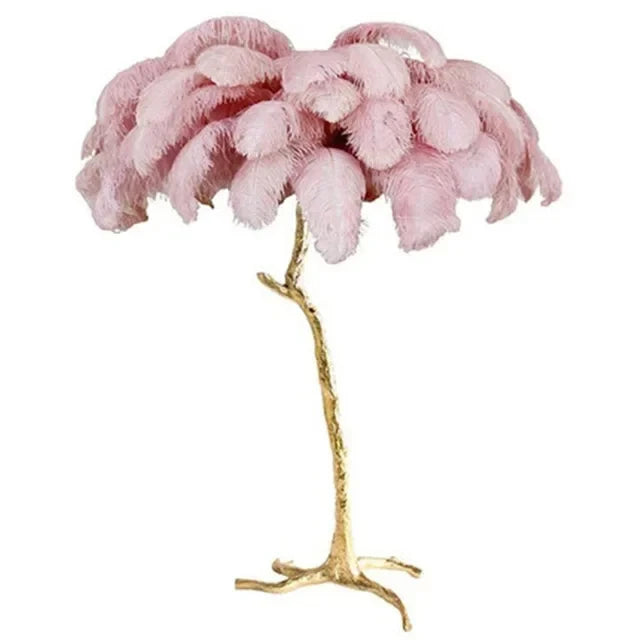 Modern Luxury Ostrich Feather Floor Lamp – Elegant Statement Piece