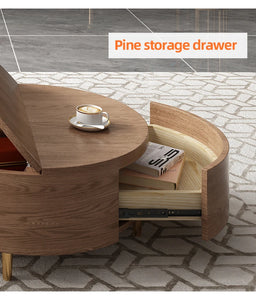 2-Piece Round Coffee Table – Mid-Century Modern Elegance