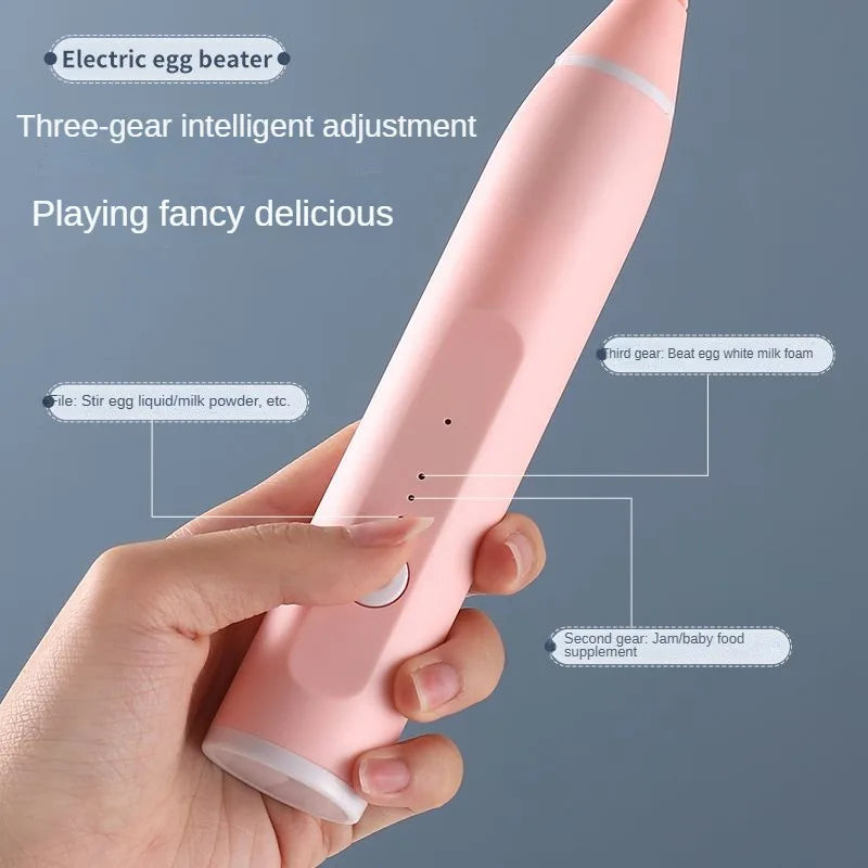 3-Speed USB Electric Milk Frother & Egg Beater – Dual Head | Mint Green, Pink, Black WHIMSICAL HOME OF CREATIONS