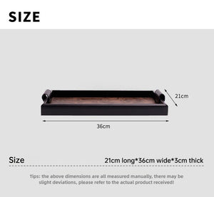 Solid Wood Decorative Serving Tray – Dark & Light Finish