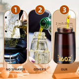 2-in-1 Olive Oil Glass Dispenser – 470ml Light-Blocking Spray & Pour