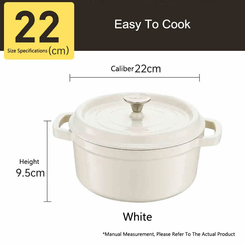 Enamel Cast Iron Stew Pot – Triple Water-Locking Design