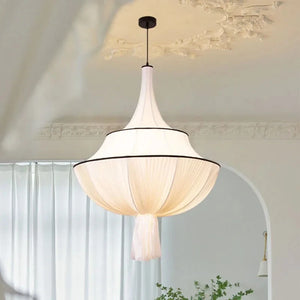 Absolute Luxury Vintage European Fabric Pendant Chandelier