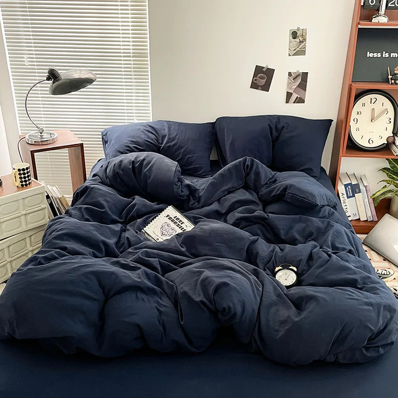 Luxury 100% Pure Linen-Cotton Twill Bed Sheet Set with Duvet Cover & Pillowcases – Soft, Durable, Breathable WHIMSICAL HOME OF CREATIONS