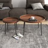 Wooden Modern Round Luxury Center Table Furniture with Mini End Table