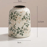 Ice Crackle Ceramic Vases – Vintage-Inspired with Green Accents