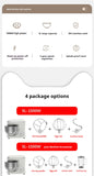 10L Chef Stainless Steel Electric Mixer – 1500W High Power with 6L Bowl & Splash-Proof Cover