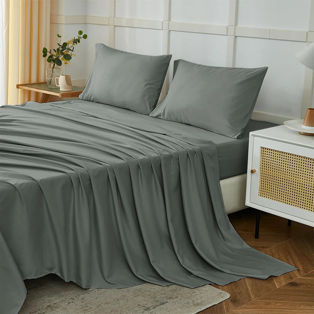 Luxury 300 TC Polyester Microfiber Sheets – Silky Soft, Wrinkle-Free, Deep Pockets, Fade-Resistant 4-Piece Set WHIMSICAL HOME OF CREATIONS