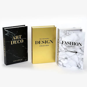 Fashion Fake Books Decoration & Storage Box – Glamour & Sophistication in 3 Variations