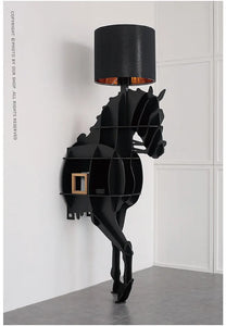Luxury Horse Statue Wall-Mounted Display Shelf