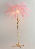Modern Luxury Ostrich Feather Floor Lamp – Elegant Statement Piece