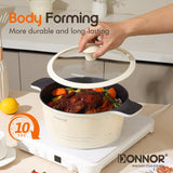 15-Piece Granite-Coated Ceramic Cookware Set – White, Purple, or Dark Grey PFAS, PFOA, and PTFE Free