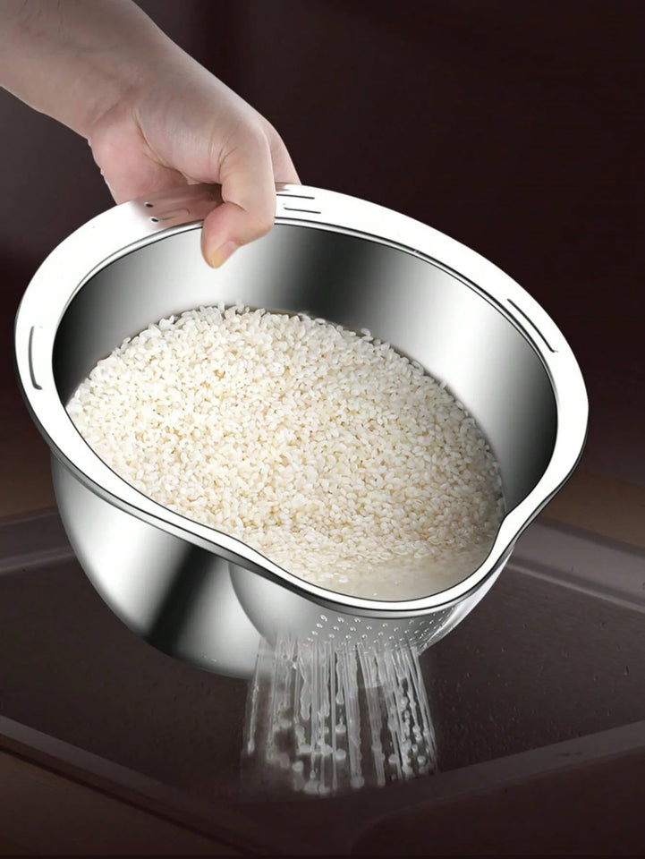 304 Stainless Steel Rice Strainer Bowl for every kitchen task– Practical & Premium Quality