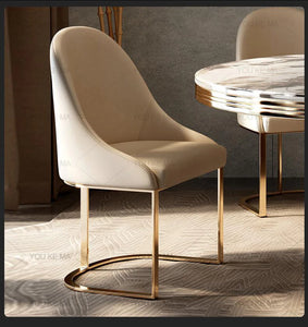 Luxury Round Marble Dining Table with Gold Frame 6-10 people