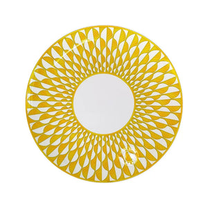 Elegant Bone China Dinnerware Set in Diamond Pattern – Sunshine Yellow
